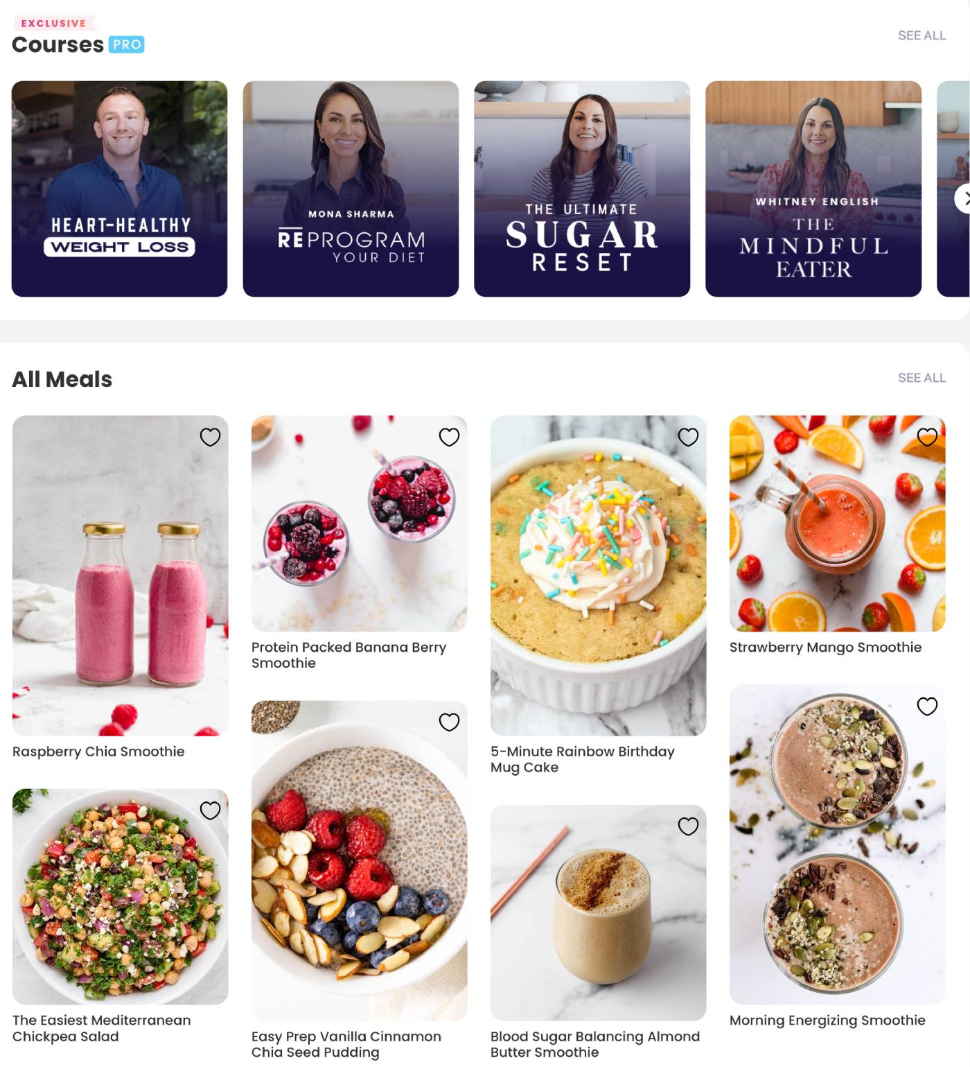 FitOn structured fitness courses and nutrition plans available on the free platform for women